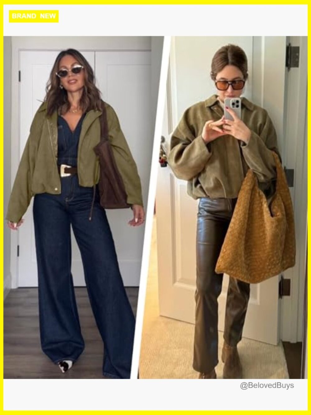 Faux Suede Bomber Jacket Oversized Cropped Motorcycle Pilot Coat - Picture 4 of 7